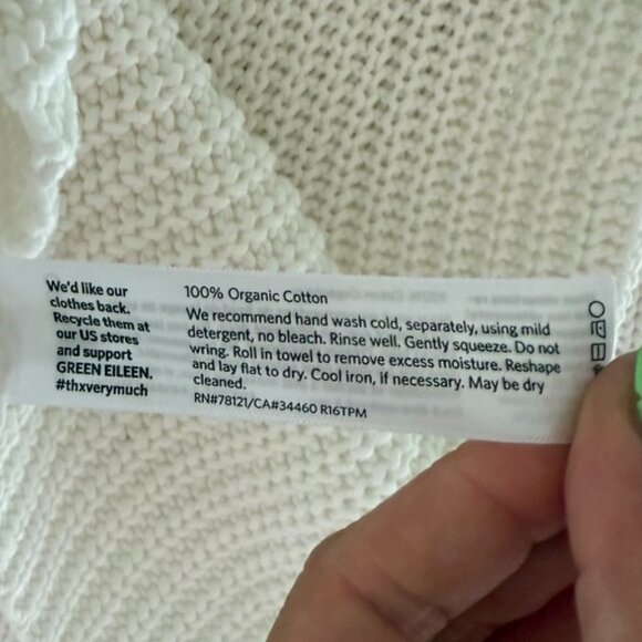 Eileen Fisher Chunky Cotton Knit Sweater Womens Petite Medium Preppy Academia - Picture 5 of 9